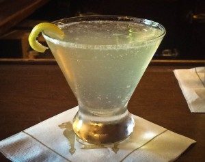 Sparkling Pear Cocktail: St Germain Elderflower liquor, Grey Goose La Poire, lemon juice, champaign