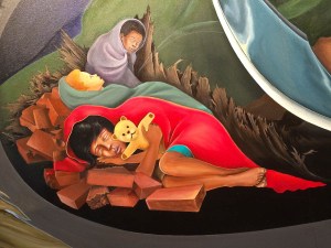 Detail: Children of the World Dream of Peace, by Leo Tanguma